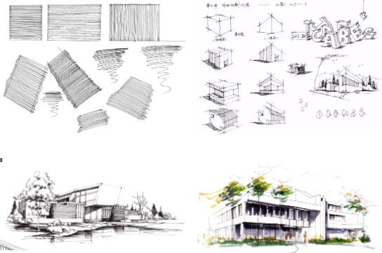 学生作品：建筑手绘基本练习